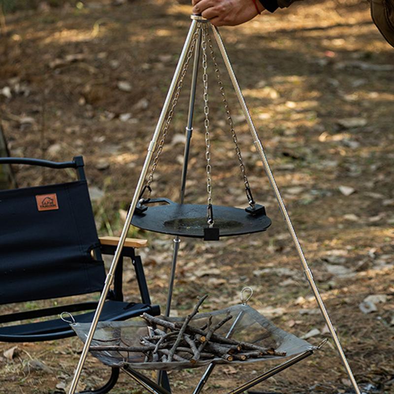 Camping Cooking Pot Tripod - Aluminum Camping Bonfire Tripod Portable Triangle
