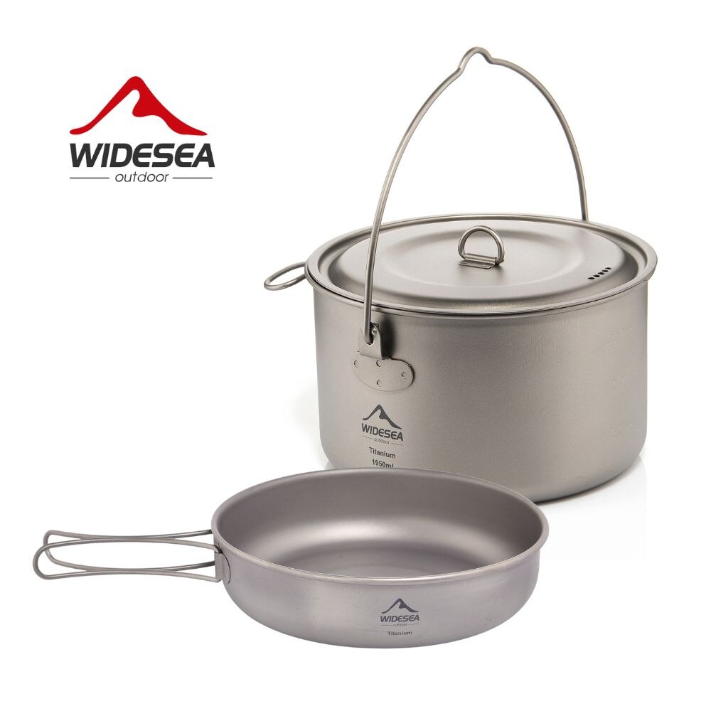 Camping Cooking Utensil Set - Widesea Camping Tableware Titanium Cookware Set