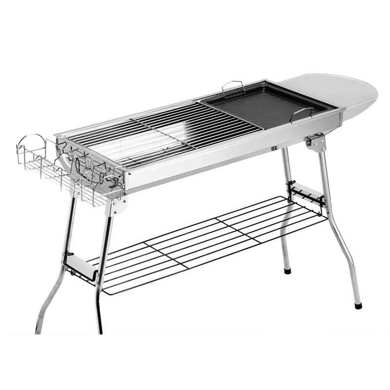 Camping Cooking Grill - Large Folding Charcoal Barbecue Grill Outdoor