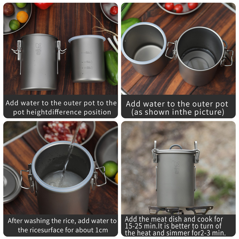 KEITH Pure Titanium Rice Cooke - Camping Cooking Gadgets ulasan dan harga
