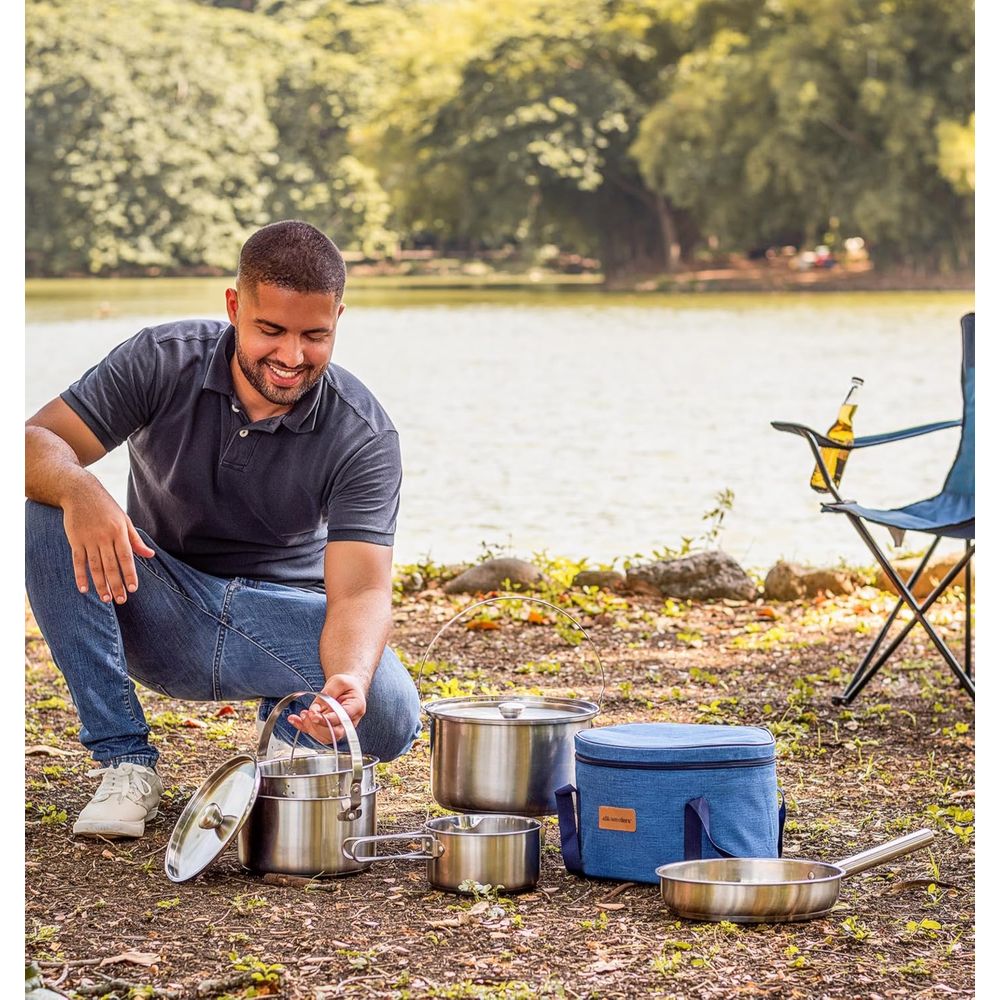 Camping Cookware Set 304 Stain - Camping Cooking Open Fire ulasan dan harga
