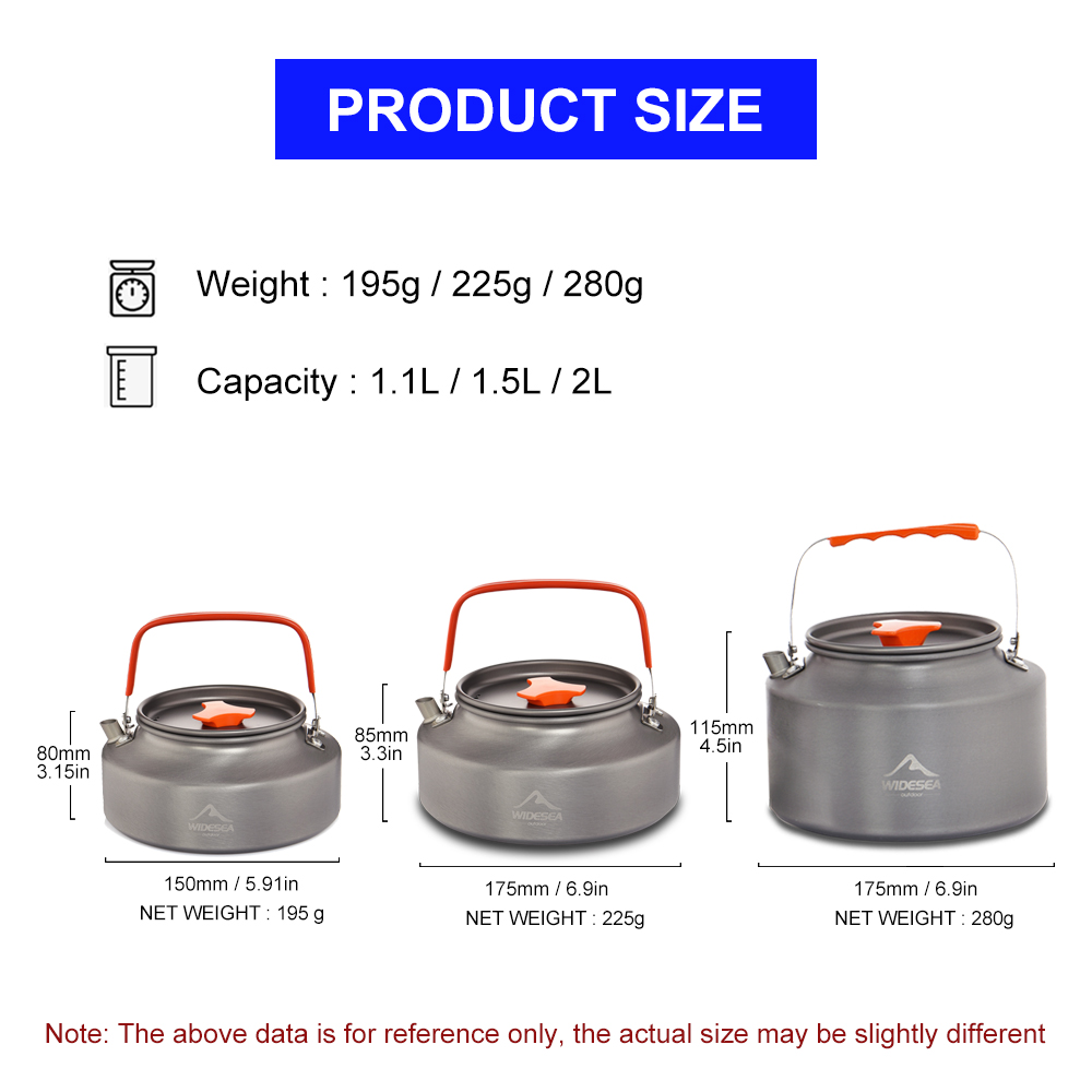 Widesea 1.1L 2L1.5L Camping Wa - Camping Cooking Utensil Set ulasan dan harga