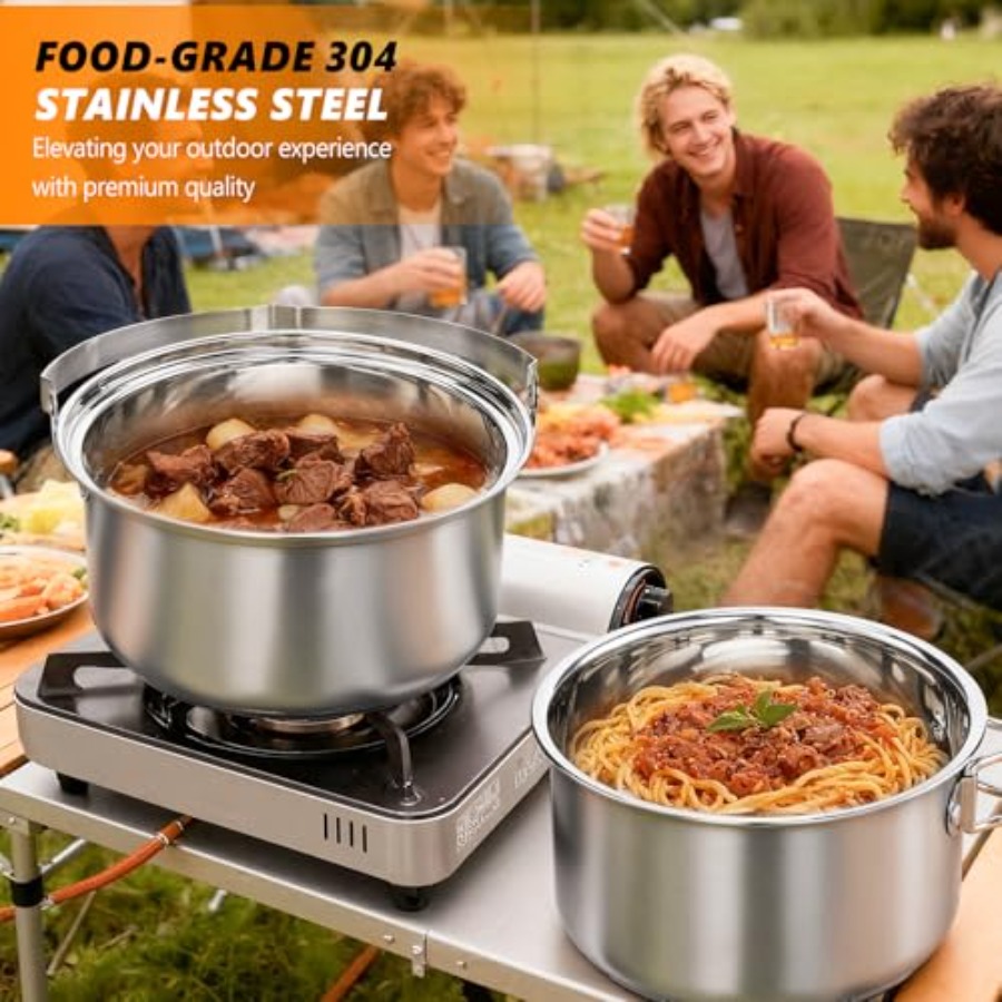 Camping Cookware Set, Lightwei - Camping Cooking Set With Bag ulasan dan harga