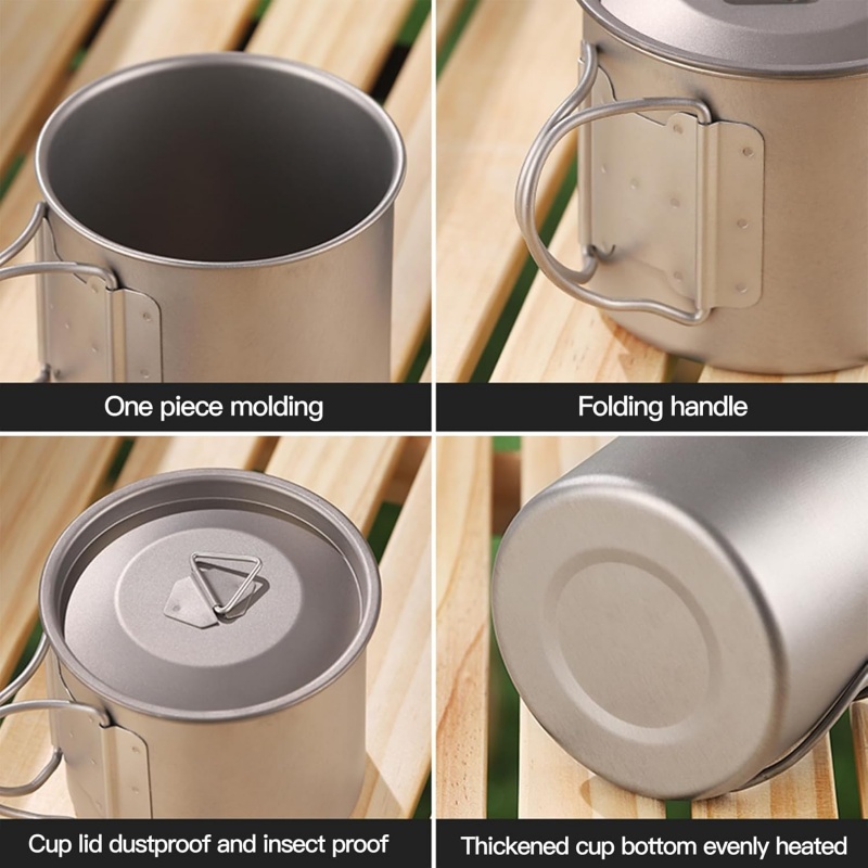 Titanium Camping Mug with Fold - Camping Cooking Set With Bag ulasan dan harga
