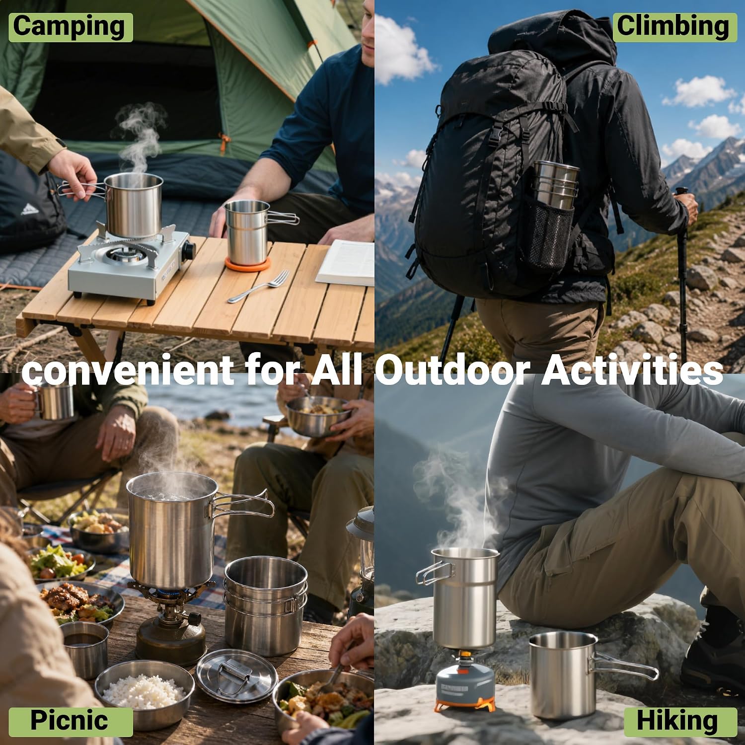 Foldable Camping Cups Mugs Cam - Camping Cooking Utensil Set ulasan dan harga