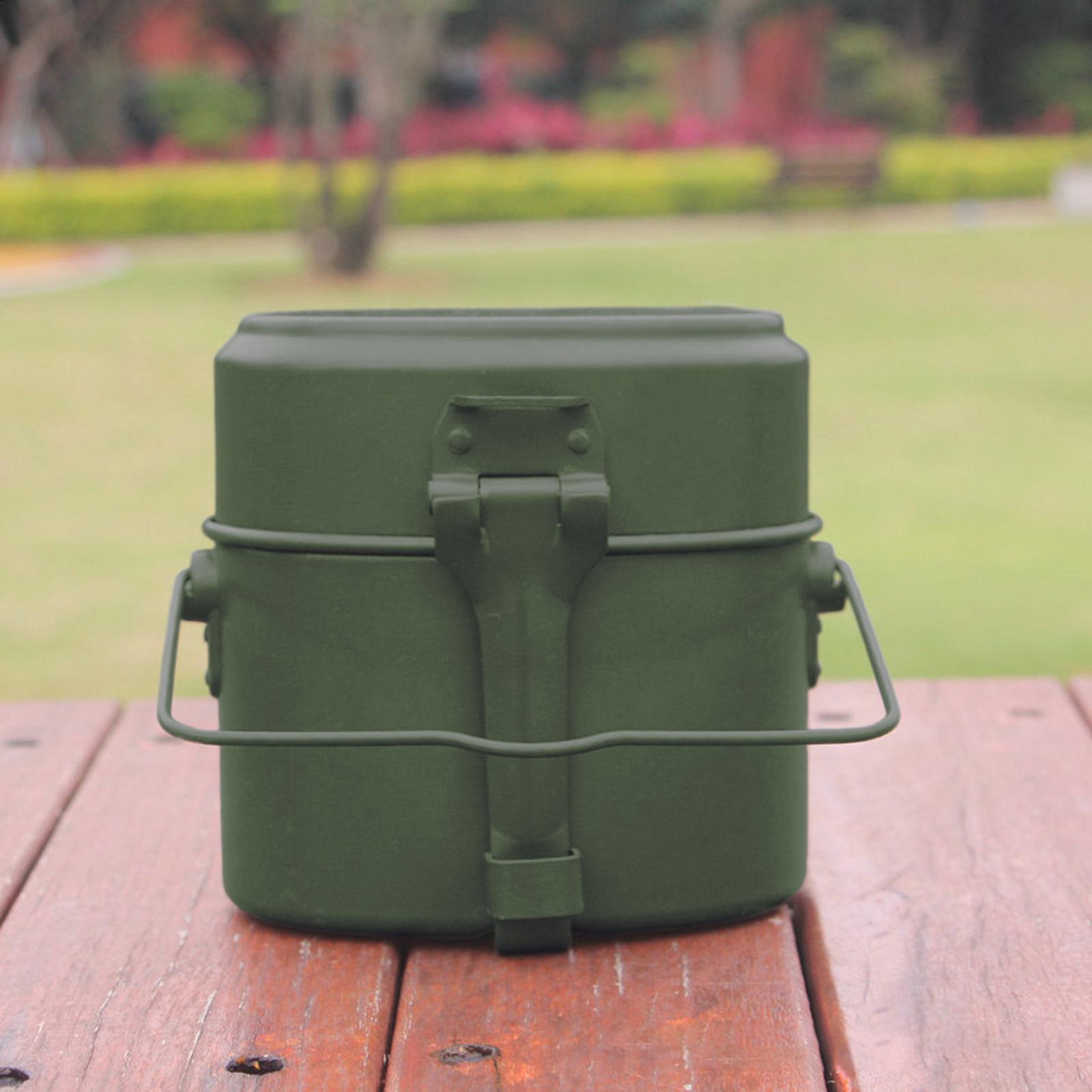 3Pcs/Set Lunch Box Aluminum Po - Camping Cooking Mess Kit ulasan dan harga