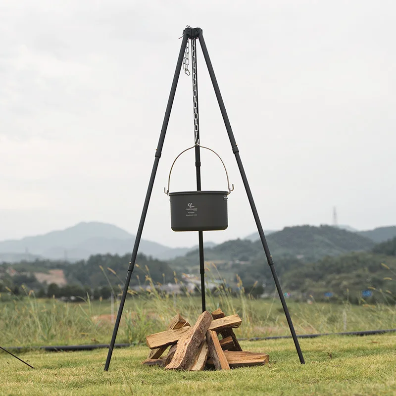 1Pc Outdoor Bonfire Tripod Cam - Camping Cooking Pot Tripod ulasan dan harga