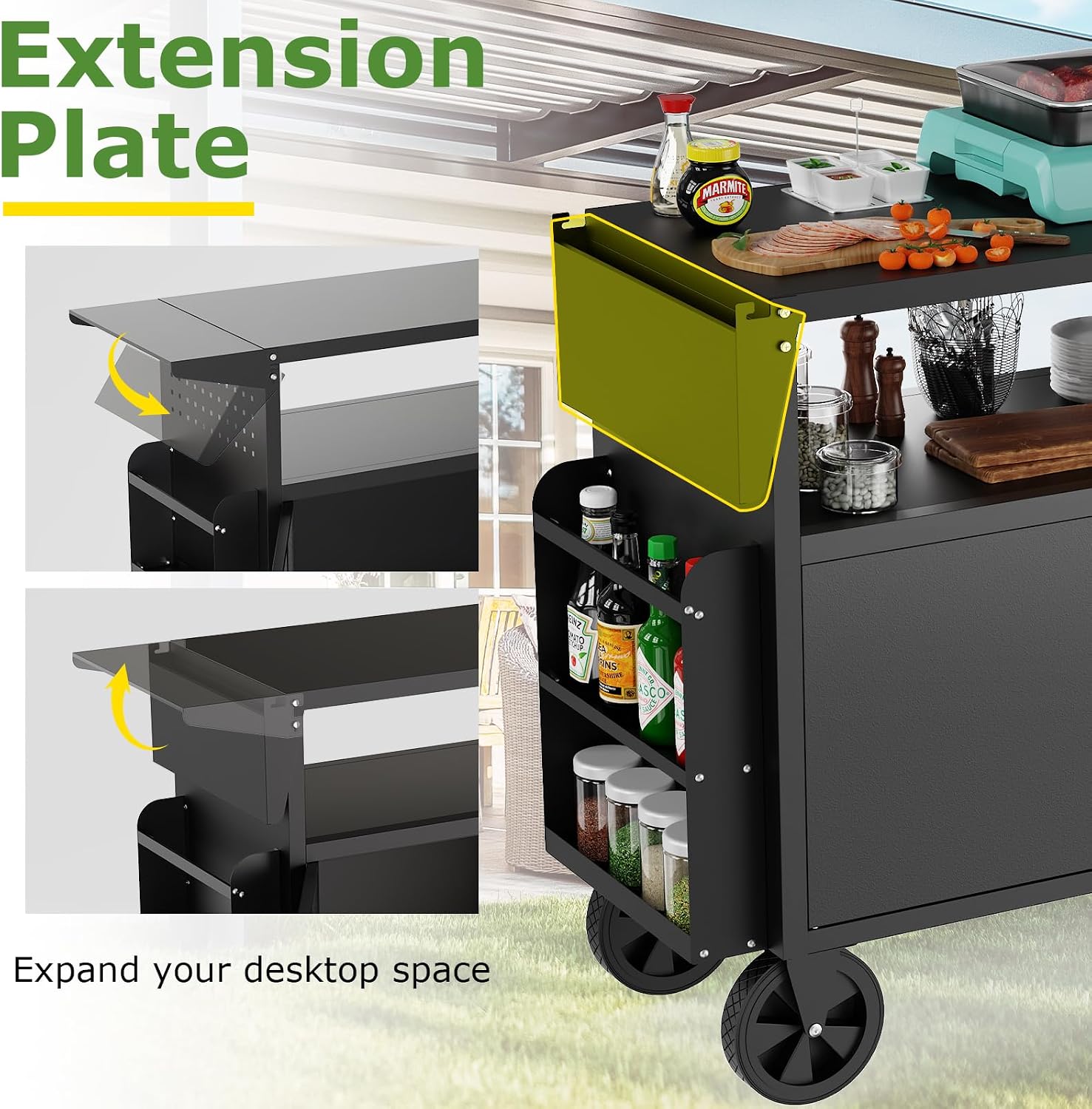Outdoor Grill Cart Table With  - Camping Cooking Grill ulasan dan harga