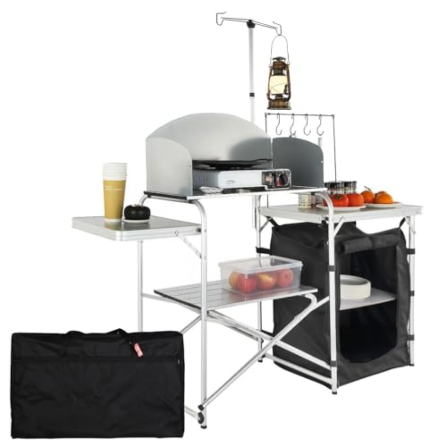 Camping Kitchen Table, Folding - Camping Cooking Cupboard ulasan dan harga