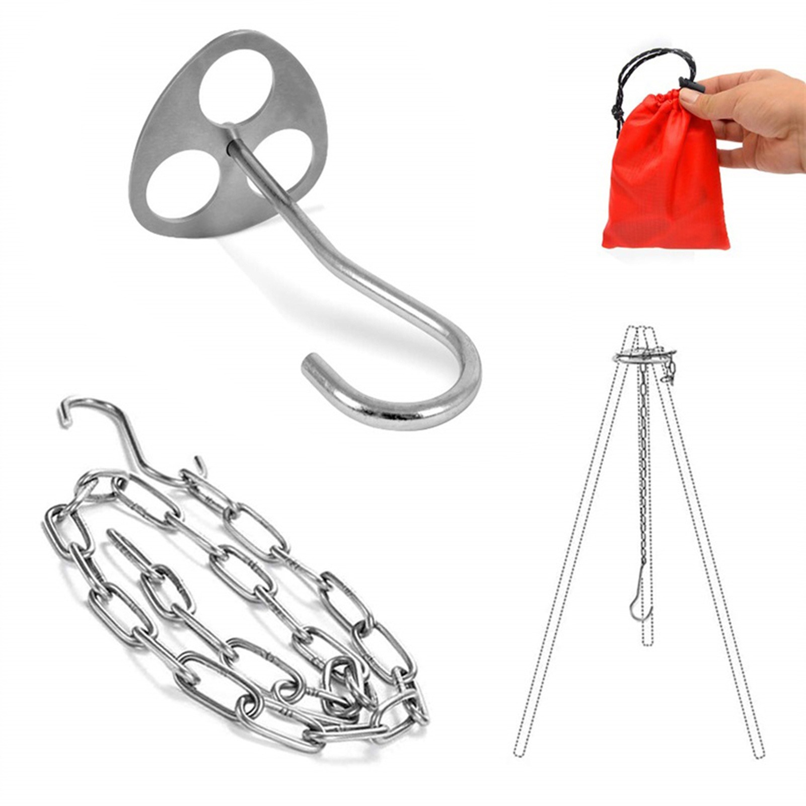 Stainless Steel Camping Tripod - Camping Cooking Pot Tripod ulasan dan harga
