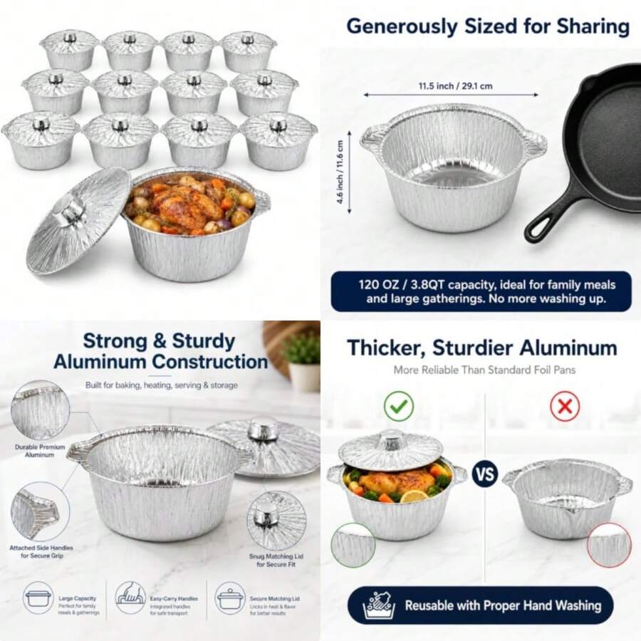 12 Pack Disposable Pot With Li - Camping Cooking Pack ulasan dan harga