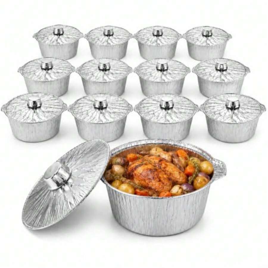12 Pack Disposable Pot With Li - Camping Cooking Pack ulasan dan harga