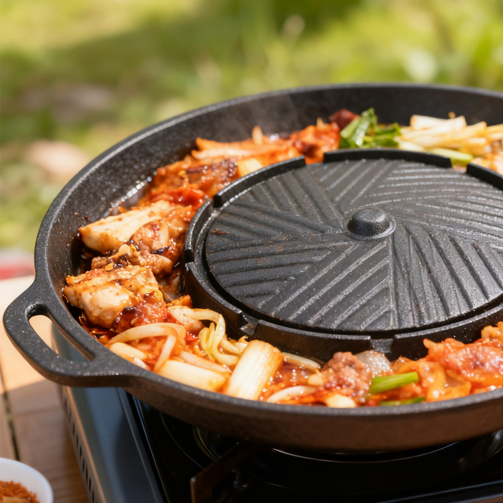 KOSUN Korean BBQ Grill Pan 2 i - Camping Cooking Bowl ulasan dan harga