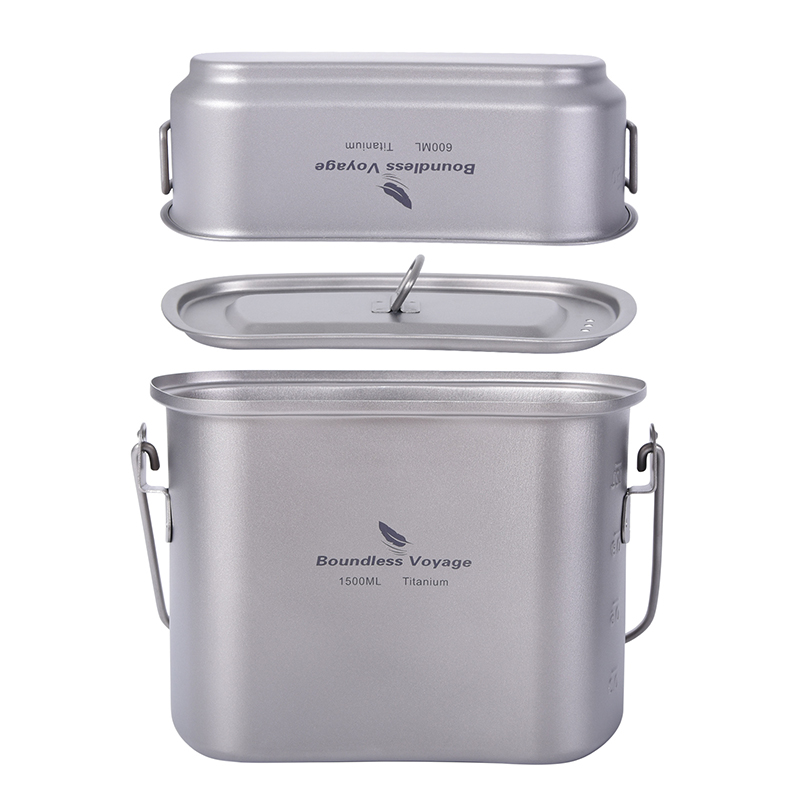 1.5L Outdoor Military Canteen  - Camping Cooking Mess Kit ulasan dan harga