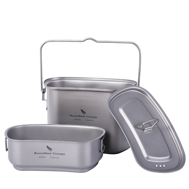 1.5L Outdoor Military Canteen  - Camping Cooking Mess Kit ulasan dan harga