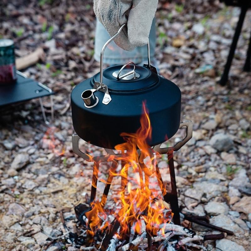 55KD Foldable Camp Stove Base  - Camping Cooking Pot Tripod ulasan dan harga