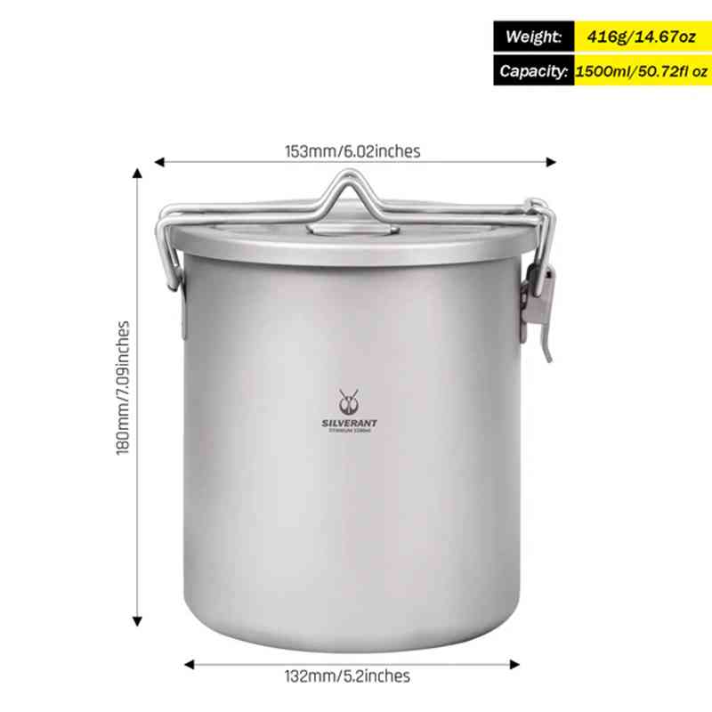 Silverant Camping Titanium Pot - Camping Cooking Open Fire ulasan dan harga