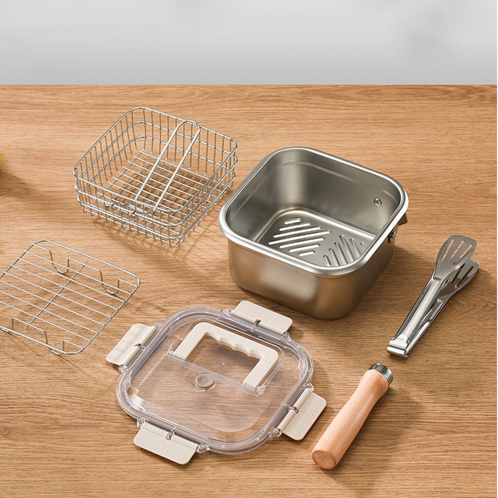Portable Stainless Steel Fryin - Camping Cooking Basket ulasan dan harga