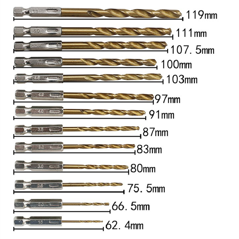 13Pcs Titanium Twist Drill Bit - Mess Kit Titanium ulasan dan harga