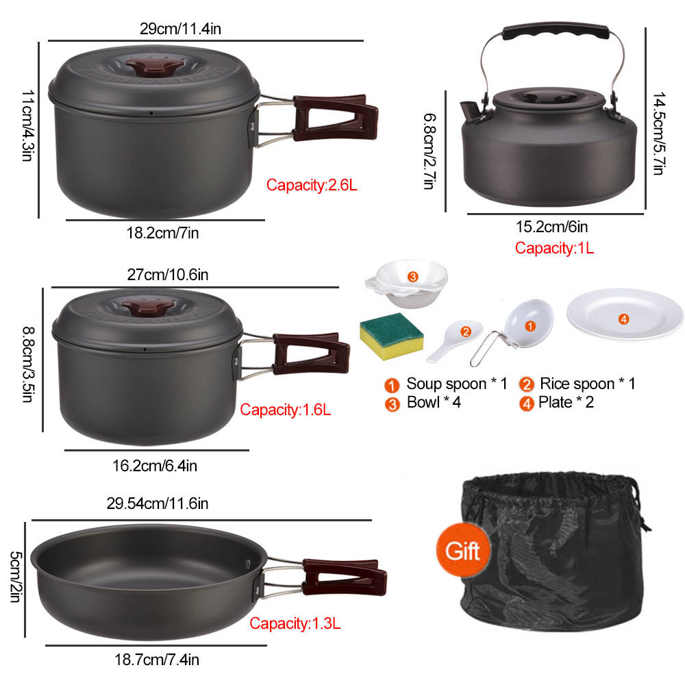 Outdoor cooking 3-4 person pic - Camping Cooking Set With Bag ulasan dan harga