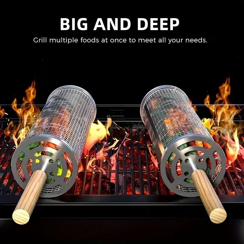 Stainless Steel BBQ Grill Bask - Camping Cooking Grill ulasan dan harga