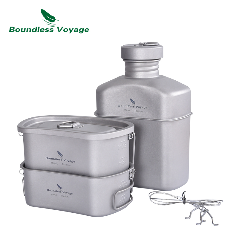 Boundless Voyage Titanium Cant - Camping Cooking Mess Kit ulasan dan harga