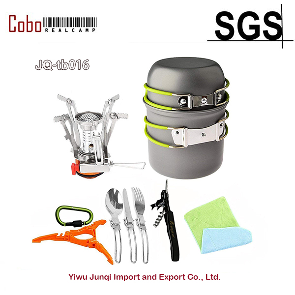 12-17Pcs Camping Cookware Stov - Camping Cooking Pot Tripod ulasan dan harga
