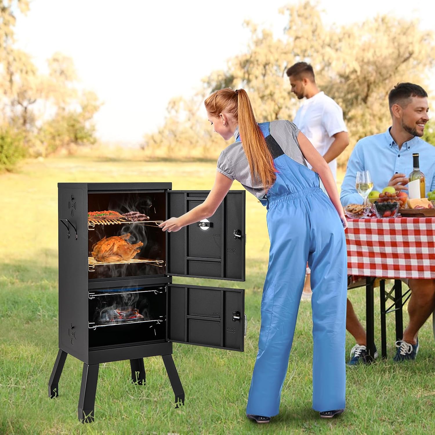 Vertical Charcoal Smoker Heavy - Camping Cooking Pack ulasan dan harga