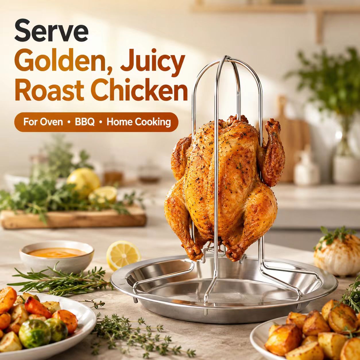 Portable Whole Chicken BBQ Gri - Camping Cooking Grill ulasan dan harga