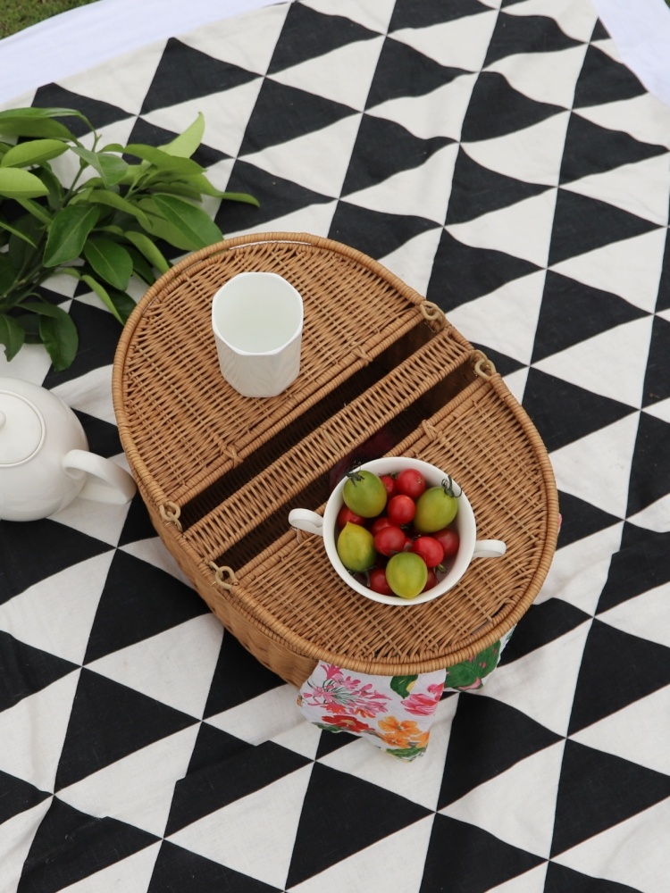 FenEr Wicker Camping Picnic Ba - Camping Cooking Basket ulasan dan harga