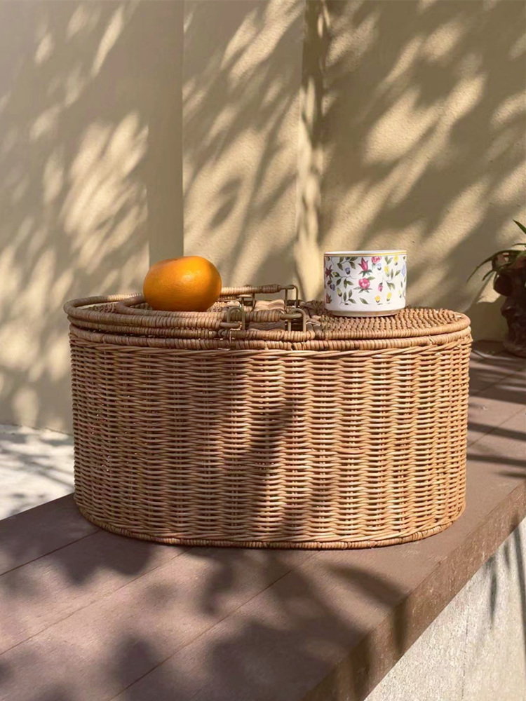 FenEr Wicker Camping Picnic Ba - Camping Cooking Basket ulasan dan harga
