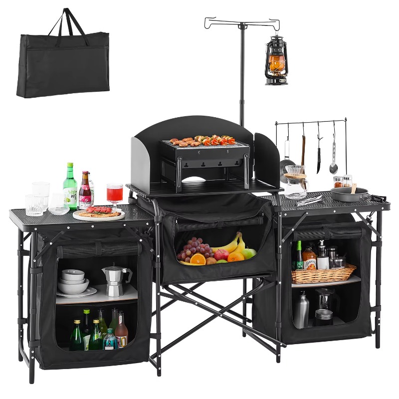【Hot】VEVOR Camping Kitchen Tab - Camping Cooking Cupboard ulasan dan harga