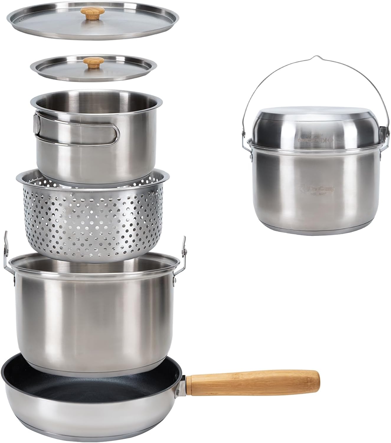 304 Stainless Steel Camping Co - Camping Cooking Set With Bag ulasan dan harga