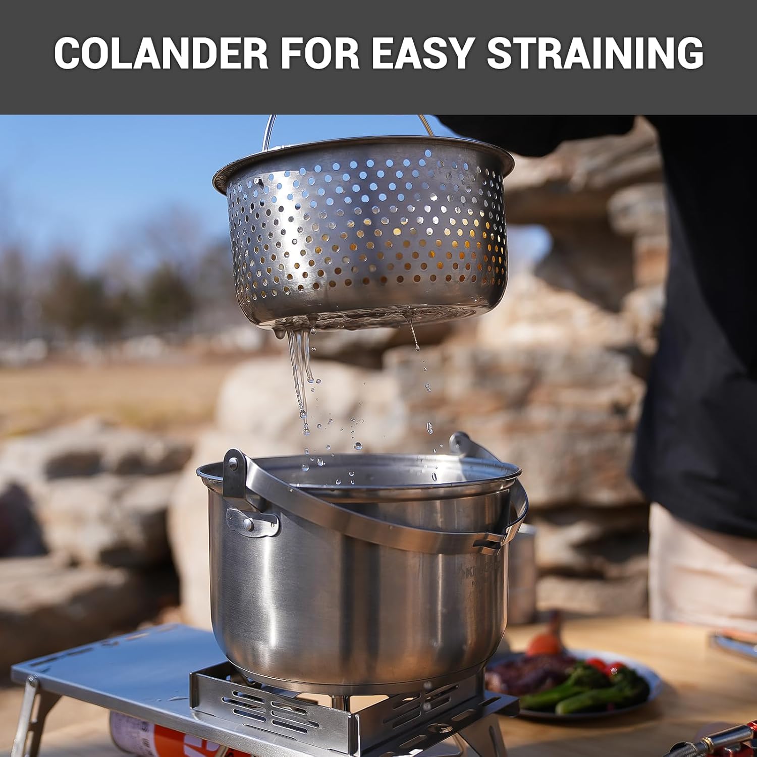 304 Stainless Steel Camping Co - Camping Cooking Set With Bag ulasan dan harga