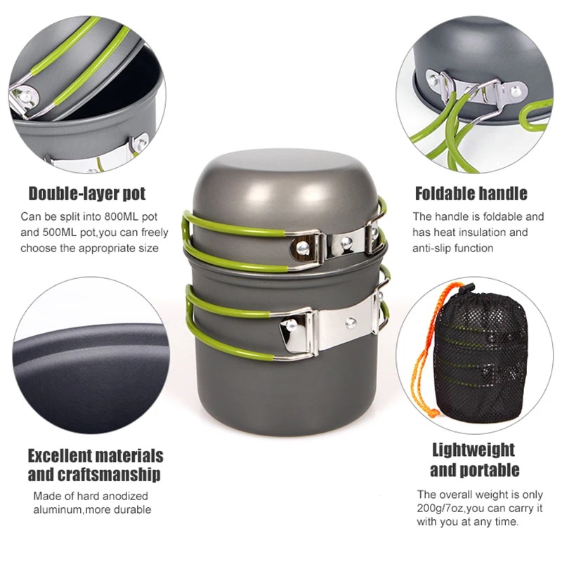 Camping Cookware Mess Kit Ultr - Camping Cooking Mess Kit ulasan dan harga