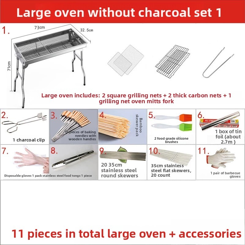 Large Folding Charcoal Barbecu - Camping Cooking Grill ulasan dan harga
