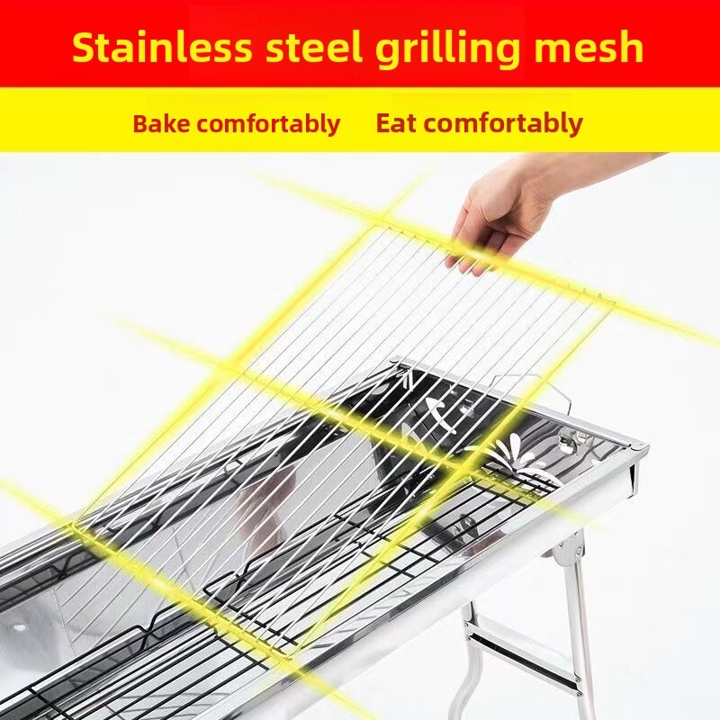 Large Folding Charcoal Barbecu - Camping Cooking Grill ulasan dan harga