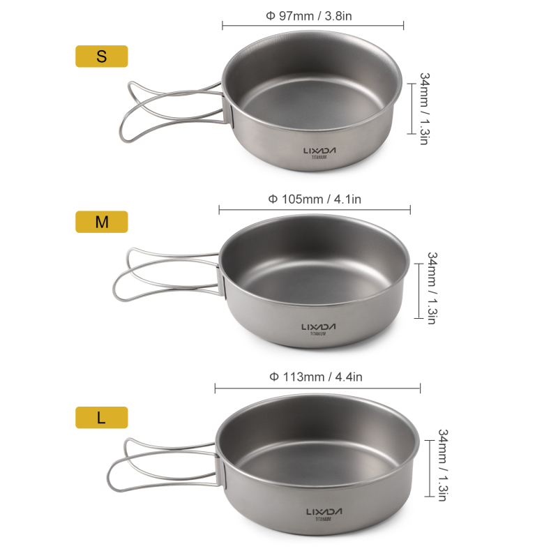 Lixada Titanium Bowls Ultralig - Mess Kit Titanium ulasan dan harga