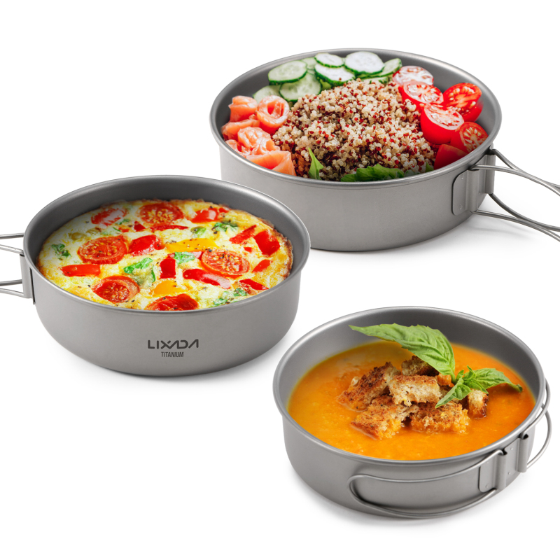 Lixada Titanium Bowls Ultralig - Mess Kit Titanium ulasan dan harga