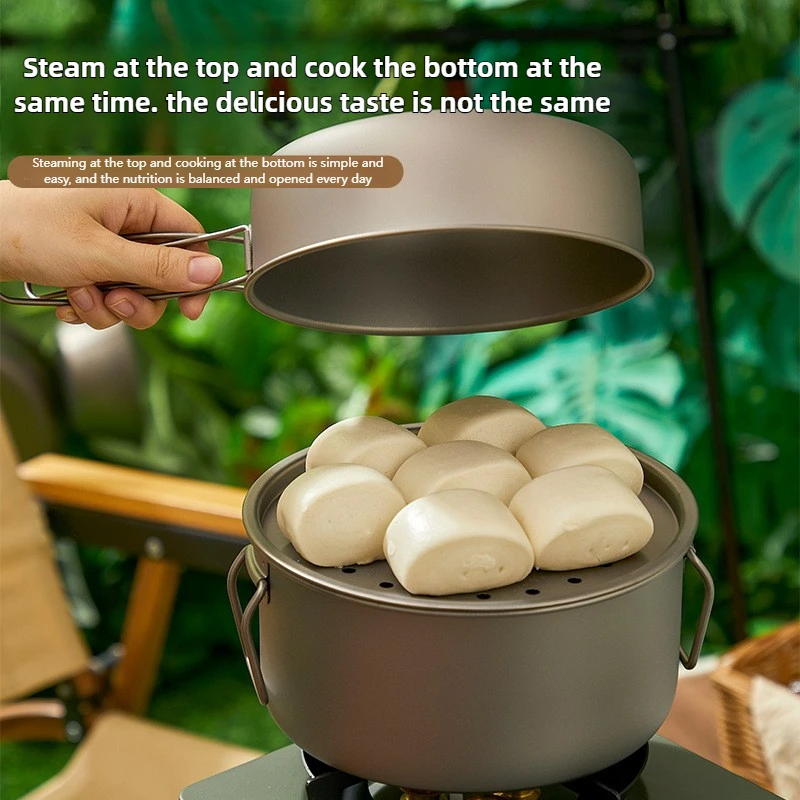Titanium Outdoor Pot Set Picni - Camping Cooking Set With Bag ulasan dan harga