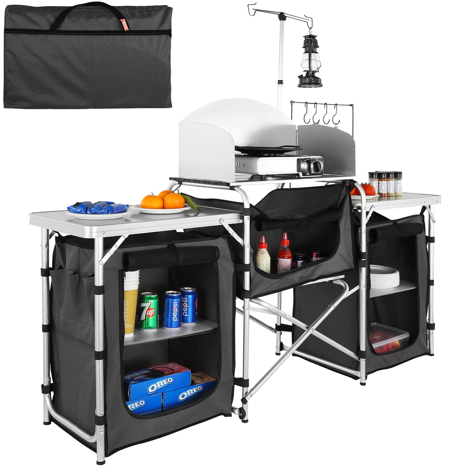 Folding Outdoor Cooking Table  - Camping Cooking Cupboard ulasan dan harga
