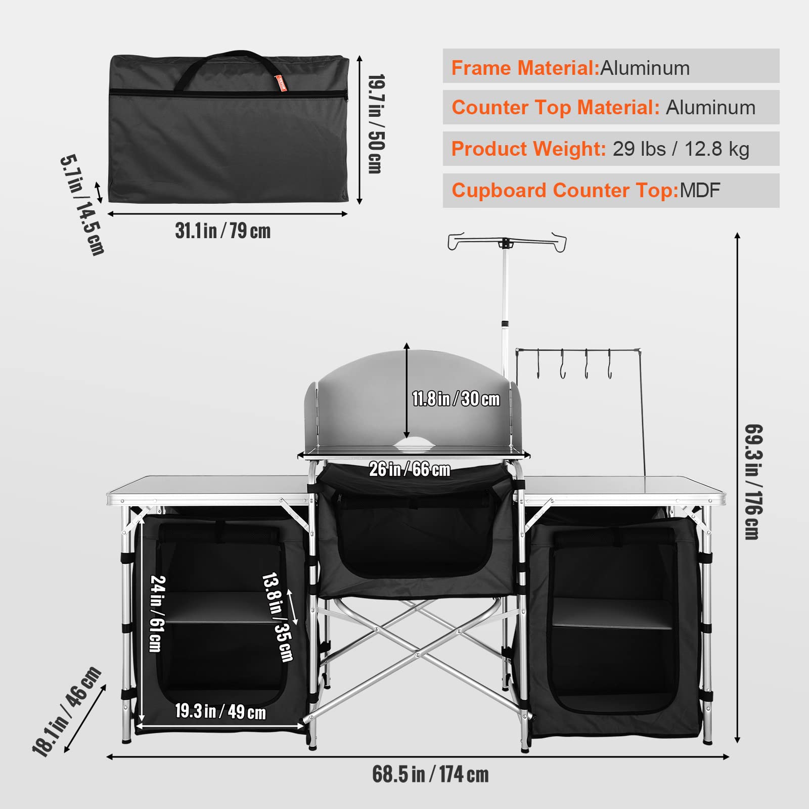 Folding Outdoor Cooking Table  - Camping Cooking Cupboard ulasan dan harga
