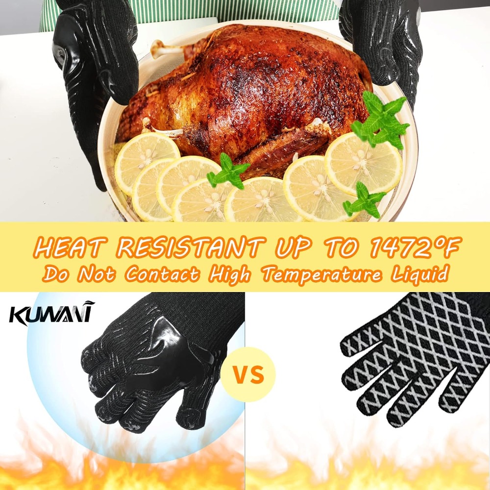 BBQ Gloves, 1472°F Heat Resist - Camping Cooking ulasan dan harga