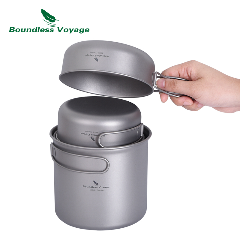 Boundless Voyage Titanium Pot  - Camping Cooking Mess Kit ulasan dan harga